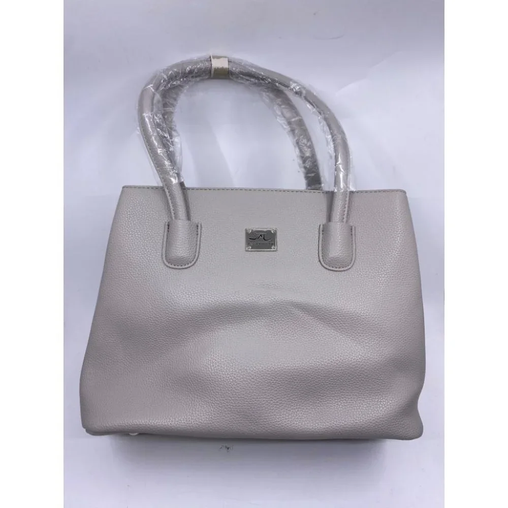 Jessica Moore Gray Large Faux Leather Tote Bag - Picture 2 of 11